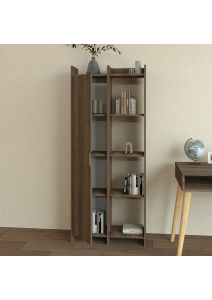 Offer Tek Kapaklı Çok Raflı Kitaplık, Kütüphane - Antik Ceviz modelleri