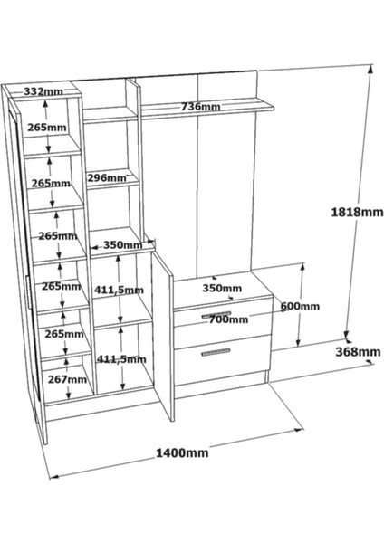 Jador Aynalı Askılı Kapaklı Vestiyer Ayakkabılık Portmanto Raf Beyaz modelleri
