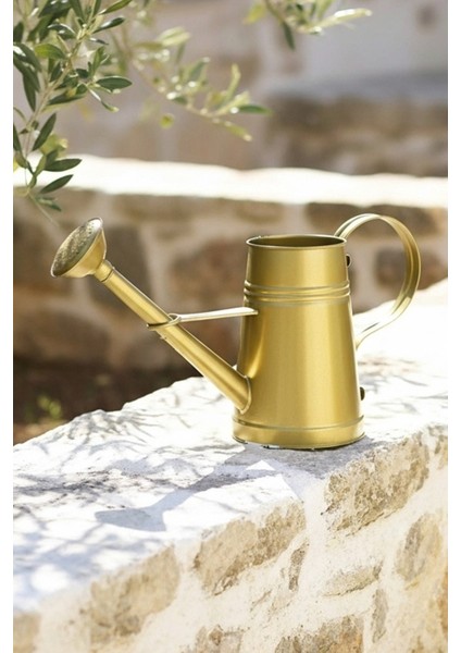 Stella 3 Litre Metal Çiçek Bahçe Sulama Kabı Altın - Modern Dekoratif Çok Amaçlı Sulak fırsatları