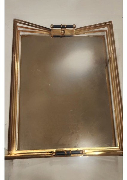 Altın Holojen Dikdörtgen Tepsi Aynalı 25 ×25 cm fiyatları