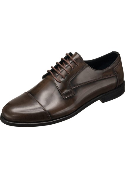 YKP1088 Kahve Açma Erkek Klasik Ayakkabı Rahat Geniş Kalıp
