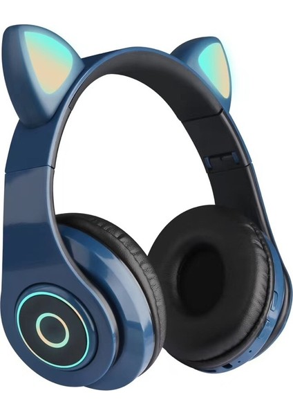 Yeni Çok Satan Kızlar B39 Kedi Kulakları Internet Ünlü Işıklı Başa Takılan Bluetooth Kulaklık Katlanabilir Kablosuz Kulaklık (Yurt Dışından)