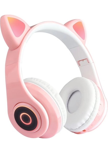 Yeni Çok Satan Kızlar B39 Kedi Kulakları Internet Ünlü Işıklı Başa Takılan Bluetooth Kulaklık Katlanabilir Kablosuz Kulaklık (Yurt Dışından)