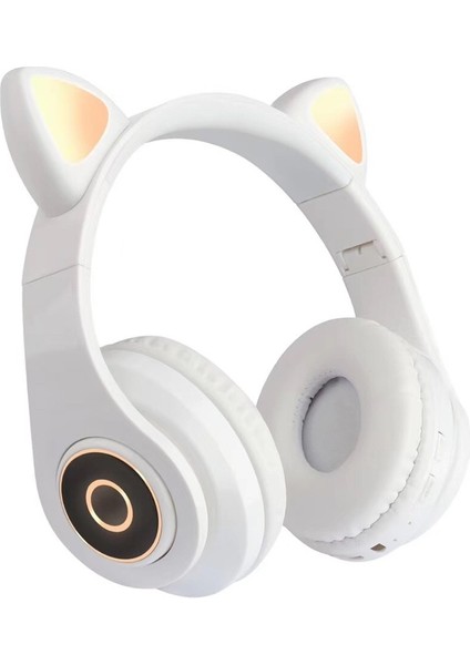 Yeni Çok Satan Kızlar B39 Kedi Kulakları Internet Ünlü Işıklı Başa Takılan Bluetooth Kulaklık Katlanabilir Kablosuz Kulaklık (Yurt Dışından)