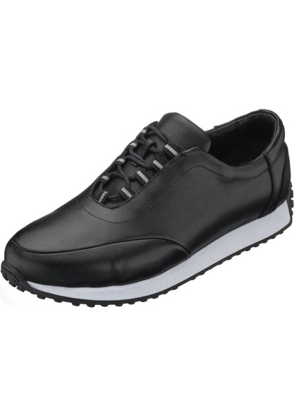 DORA-2023 Siyah Dana Derisi Rahat Geniş Kalıp Hafif Taban Erkek Spor Ayakkabısı