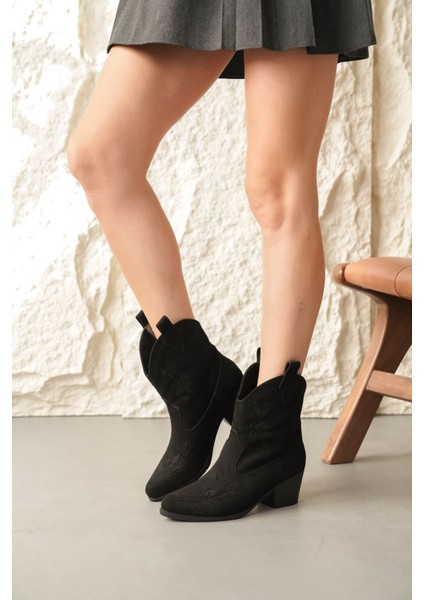 Kadın Sidney Nakışlı Kovboy Bot - Siyah-Düz fiyatları