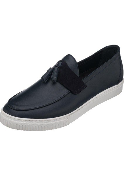 Poyraz-01 Siyah Dana Derisi Büyük Numara Erkek Spor Ayakkabısı Rahat Geniş Kalıp Şık