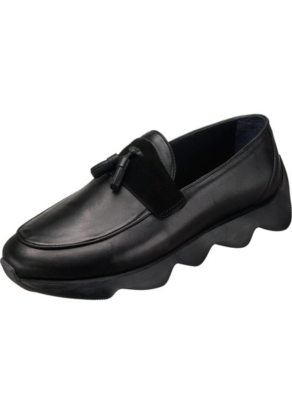 Stp-01 Siyah Dana Derisi Erkek Çocuk Ayakkabı. Rahat Geniş Kalıp El İşçiliği İç Dış Dana Derisi