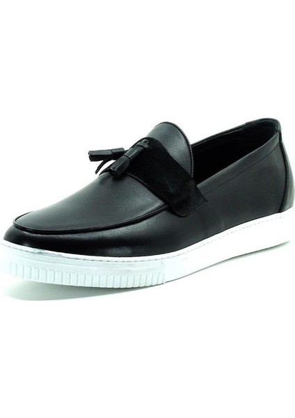 Poyraz-01 Siyah Dana Derisi Büyük Numara Erkek Spor Ayakkabısı Rahat Geniş Kalıp Şık indirimleri