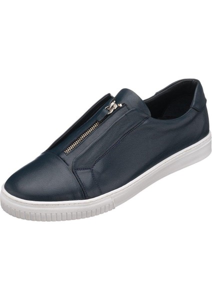Yusuf-01 Lacivert Deri Gündelik Spor Ayakkabı Rahat Geniş Kalıp Yeni Sezon