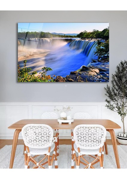 Doğa Şelale Manzara Cam Tablo Modern Ev Ofis Salon Hediyelik Büyük Tablo Duvar Dekoru modelleri
