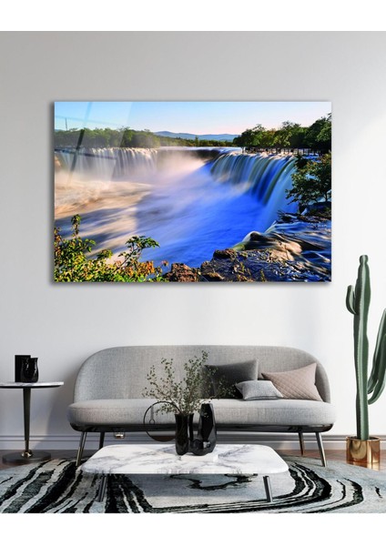 Doğa Şelale Manzara Cam Tablo Modern Ev Ofis Salon Hediyelik Büyük Tablo Duvar Dekoru indirimleri