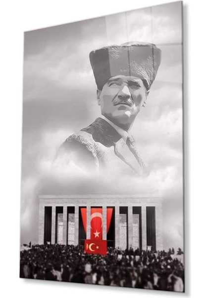Atatürk Cam Tablo 4mm Dayanıklı Temperli Cam, Atatürk Glass Wall Art