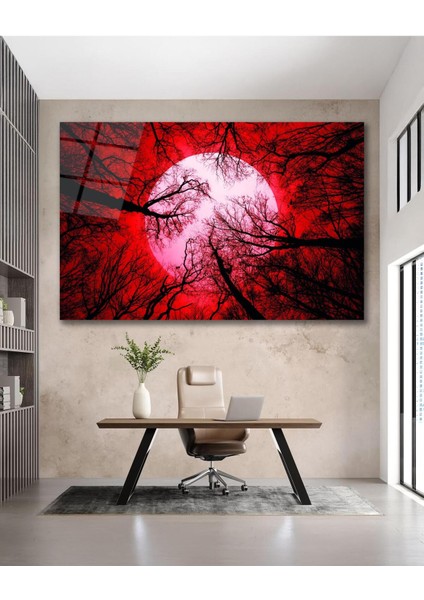 Doğa Ağaçlar Cam Tablo Modern Ev Ofis Salon Hediyelik Büyük Tablo Duvar Dekoru indirimleri