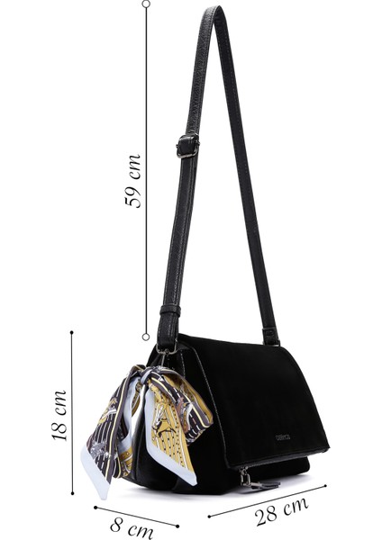 Kadın Siyah Süet Çapraz Çanta 25WBD246910 fiyatları