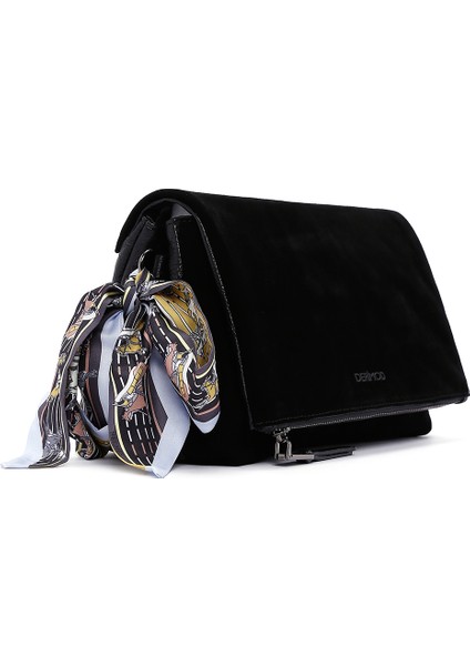 Kadın Siyah Süet Çapraz Çanta 25WBD246910 indirimleri