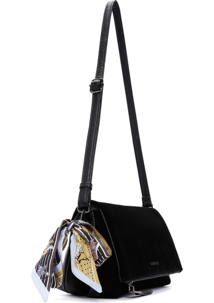 Kadın Siyah Süet Çapraz Çanta 25WBD246910