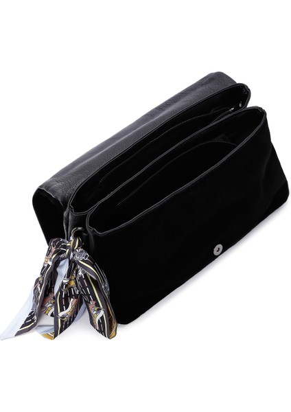 Kadın Siyah Süet Çapraz Çanta 25WBD246910