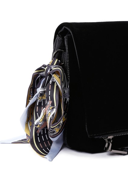 Kadın Siyah Süet Çapraz Çanta 25WBD246910