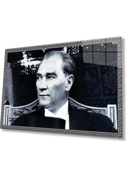 Atatürk Cam Tablo 4mm Dayanıklı Temperli Cam, Atatürk Glass Wall Art