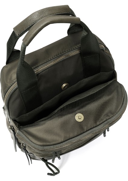 Kadın Haki Süet Sırt Çantası 25WBD249010