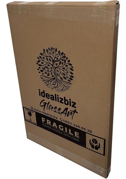 Kabe Kapısı Dini Islami Duvar Dekoru Kaligrafi Cam Tablo 4mm Dayanıklı Temperli Cam