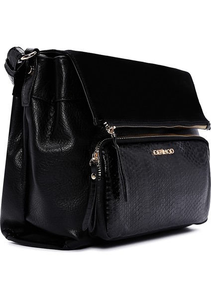 Kadın Siyah Uzun Askılı Baskılı Çapraz Çanta 25WBD246814 fırsatları