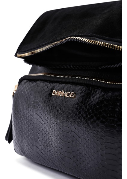 Kadın Siyah Uzun Askılı Baskılı Çapraz Çanta 25WBD246814