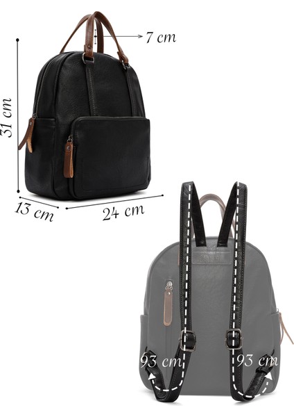 Kadın Siyah Casual Sırt Çantası 25WBD249718 fiyatları