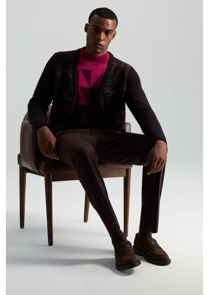 Yün Kaşmir Karışım Kahverengi Flanel Chino Pantolon fırsatları