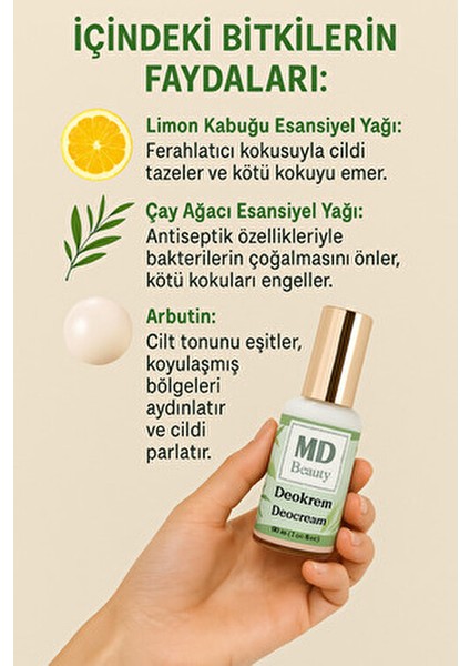 Unisex Deo Krem Deodorant 100 ml Limon Kabuğu Esansiyel Yağı ile Ter Kokusu Önleyici
