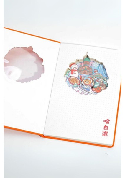 3 D Yılbaşı Temalı Defter Defter Stereo Katmanlı Oyma Sayfalı Defter Ajanda Bloknot 20,8 x 14 cm 120 Yaprak fiyatları