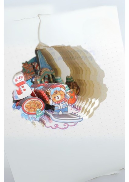 3 D Yılbaşı Temalı Defter Defter Stereo Katmanlı Oyma Sayfalı Defter Ajanda Bloknot 20,8 x 14 cm 120 Yaprak modelleri