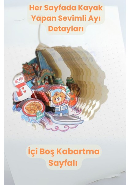 3 D Yılbaşı Temalı Defter Defter Stereo Katmanlı Oyma Sayfalı Defter Ajanda Bloknot 20,8 x 14 cm 120 Yaprak indirimleri