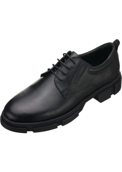 CK4296 Siyah Dana Derisi Kauçuk Taban Erkek Büyük Numara Ayakkabı