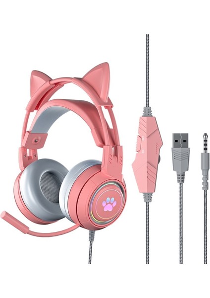 Sevimli Kedi Kulaklı Oyun Bilgisayarı Kulaklığı Kablolu Canlı Yayın Kulaklığı Oyun Kulaklığı (Yurt Dışından) fiyatları