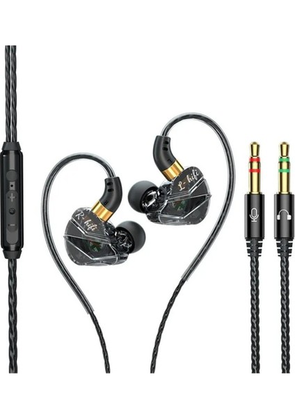 Masaüstü Bilgisayar Kulaklığı, Mikrofonlu Iki-Bir Arada Kablolu Oyun Için Özel Usb Çift Fişli Kulaklık (Yurt Dışından)