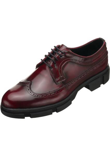 CK713 Bordo Açma Dana Derisi Kauçuk Taban Erkek Büyük Numara Ayakkabı