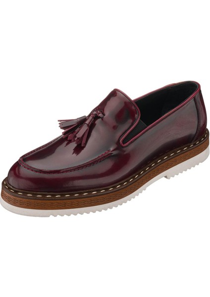 ALP76 Bordo Açma Deri Hafif Rahat Eva Taban Rahat Geniş Kalıp Premium Serisi
