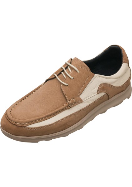 Ömer 207 Kum Dana Nubuk Deri Rahat Şık Kauçuk Taban El İşçiliği