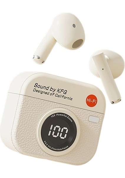 Q86 Bluetooth Kulaklık Yeni Gürültü Azaltma Akıllı Dijital Ekran Retro Kamera Kulak Içi Kablosuz Bluetooth Kulaklık (Yurt Dışından)