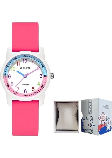 Renkli Işaretçi Saat Basit Öğrenci Kuvars Saat Açık Hava Sporları Su Geçirmez Sınav Çocuk Saati (Yurt Dışından)