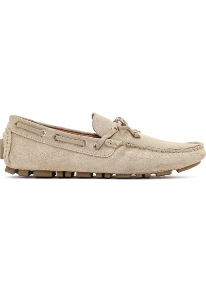 Erkek Bej Süet Deri Loafer 25SFD750010