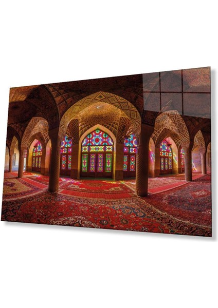 Cami Islami Motif Dini Cam Tablo 4mm Dayanıklı Temperli Cam