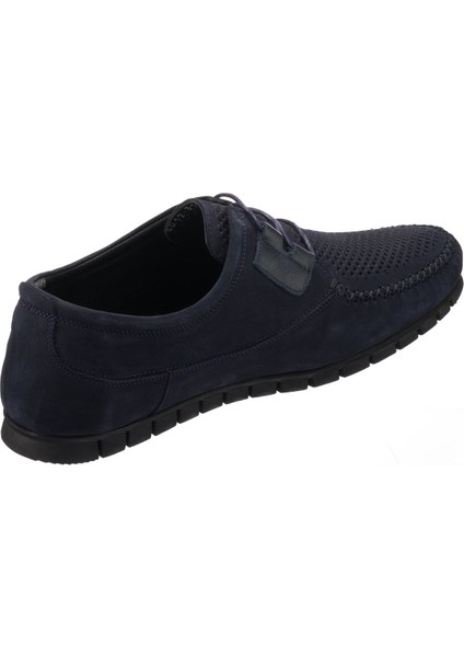 EU6012 Lacivert Dana Nubuk Deri Büyük Numara Özel Seri Üst Kalite Ayakkabı