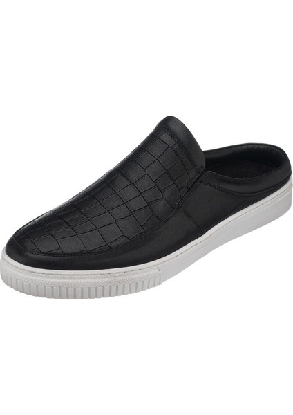 Cem-01 Siyah Dana Derisi Sandalet Ayakkabı Rahat Şık Geniş Kalıp Özel Tasarım