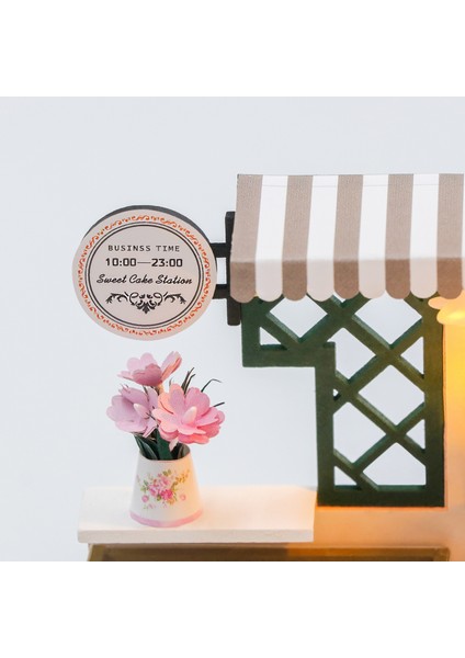 Tatlı Köşesi Minyatür Maket Ev Kiti | Maket Ev | Dıy Kendin Yap | LED Işıklı Maket Ev