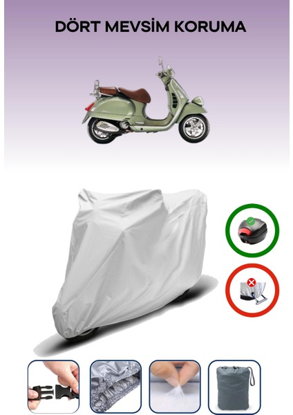Vespa Gtv 250 Ie Gri Motosiklet Brandası Arka Çanta Uyumlu
