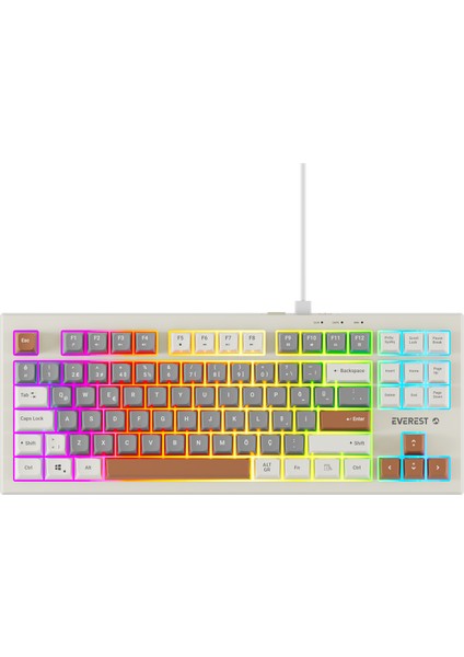 KB-98 SILENT TKL Gri Mavi/Gri/Kahve Rainbow Q Membrane Klavye