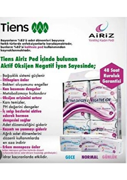 Tiens Gece Ped 8 Adet Nefes Alabilen Yüzey ile Rahat Gece Kullanımı için Uygun fırsatları